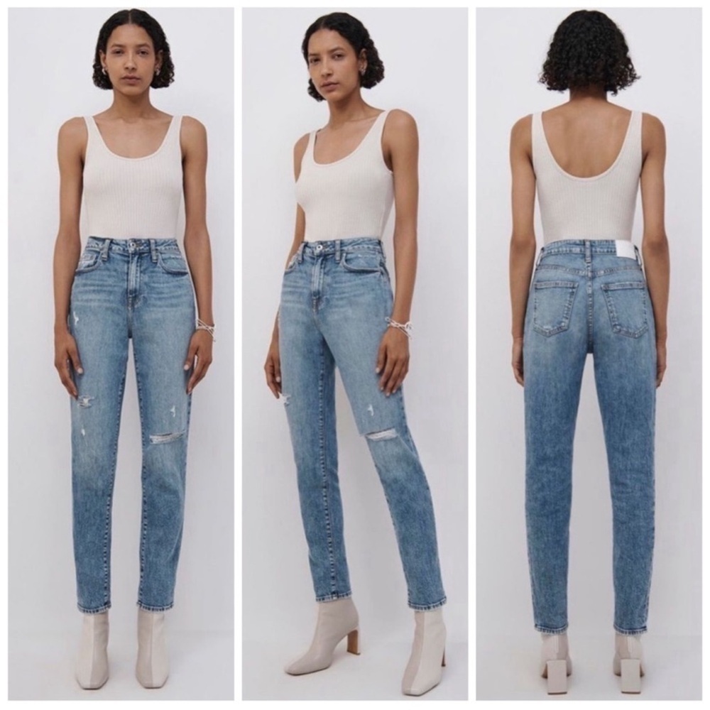 JONATHAN SIMKHAI Trevor High Rise Tapered Pacific City Wash Jeans Size 26 NWT